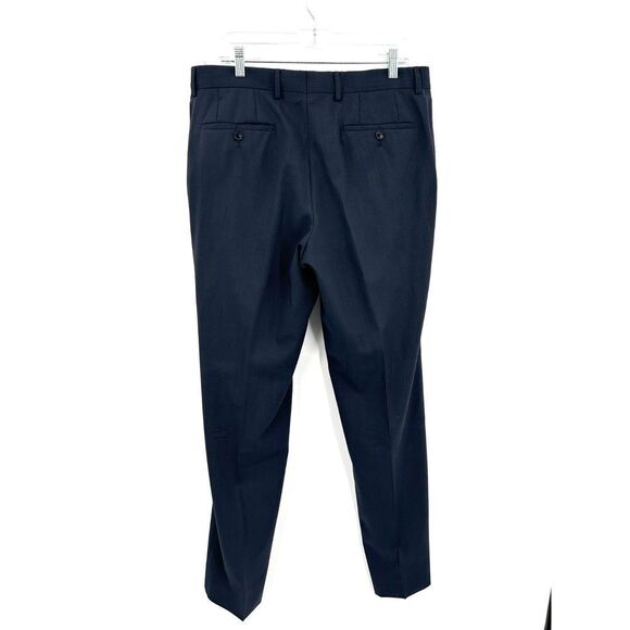 HUGO BOSS Men's 100% Wool Dark Gray Straight Leg Trouser Dress Pants Size 36 - Picture 2 of 8